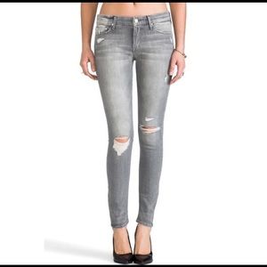 Mother The Looker Holy Smokes Distressed Skinny Jeans Size 25